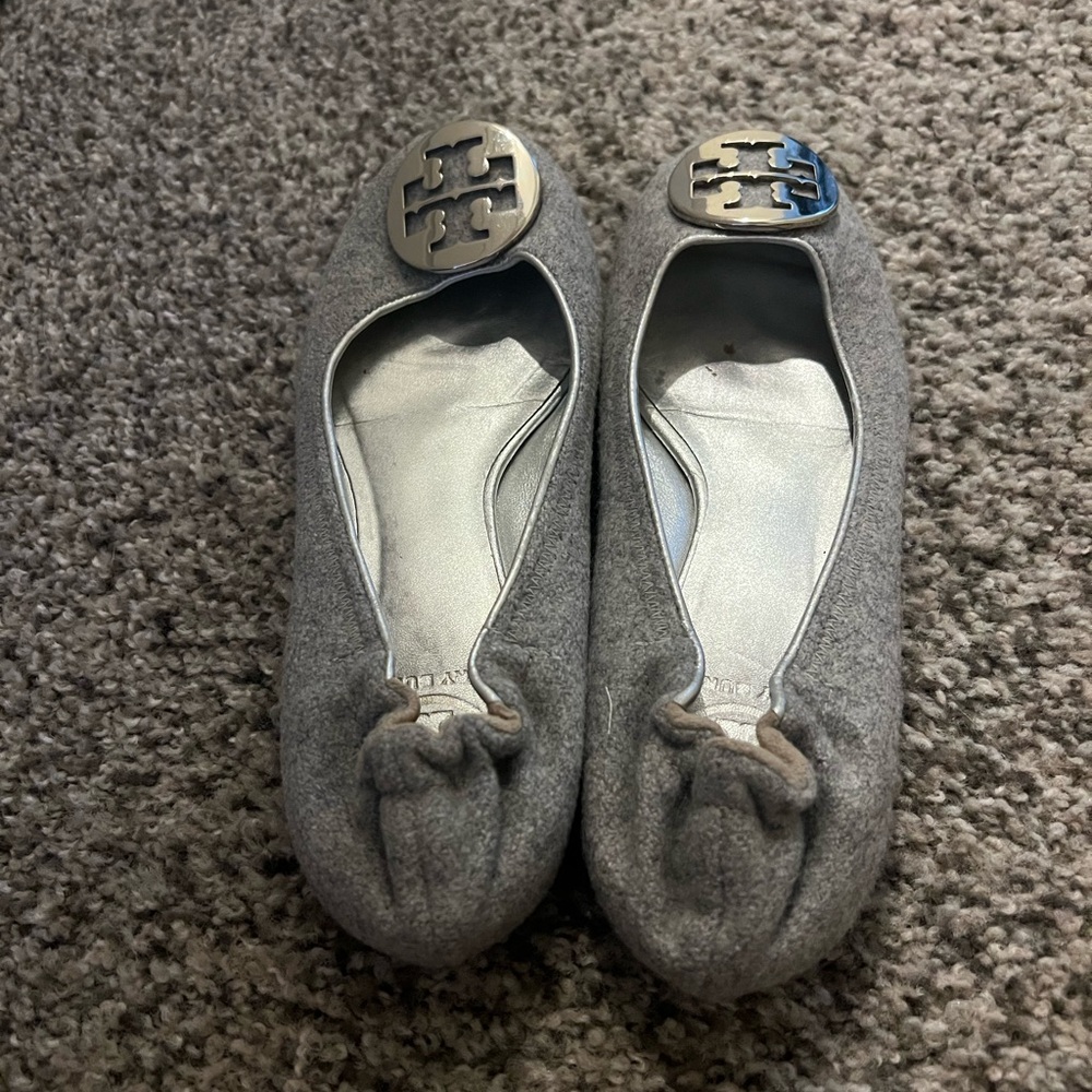 Unique Tory Burch Silver and Gray Loafers—gently loved. - Picture 2 of 5